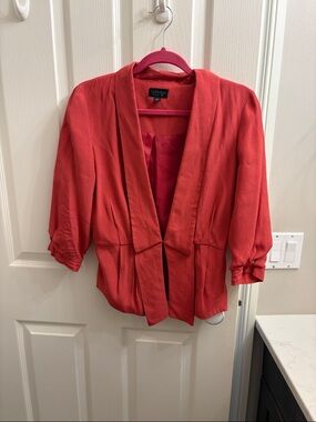 Topshop Hot Pink Open-Front Blazer Jacket